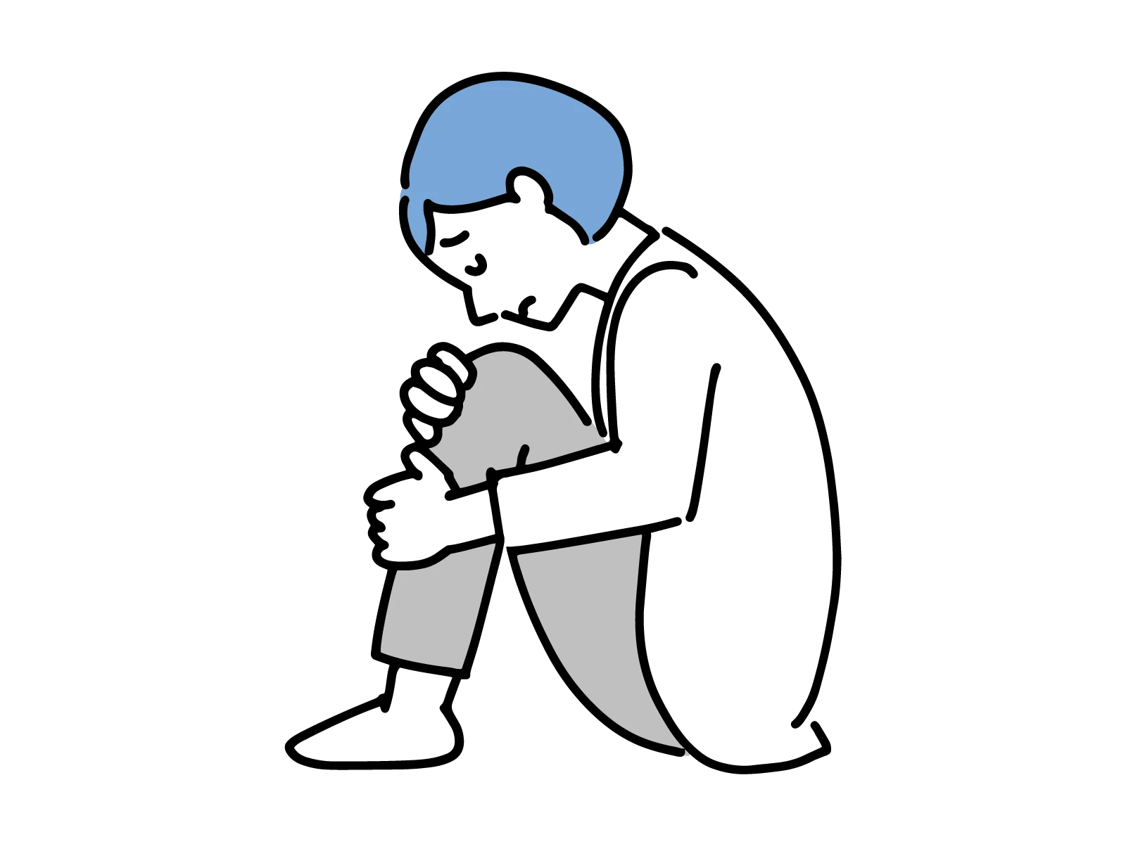 気持ちがすっきりせず、やる気が出ない様子のアイコン